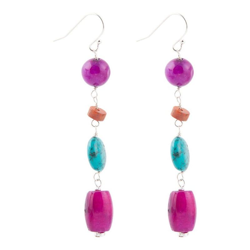 Prescott Blue Magnesite Sterling Silver Drop Earrings - Barse Jewelry