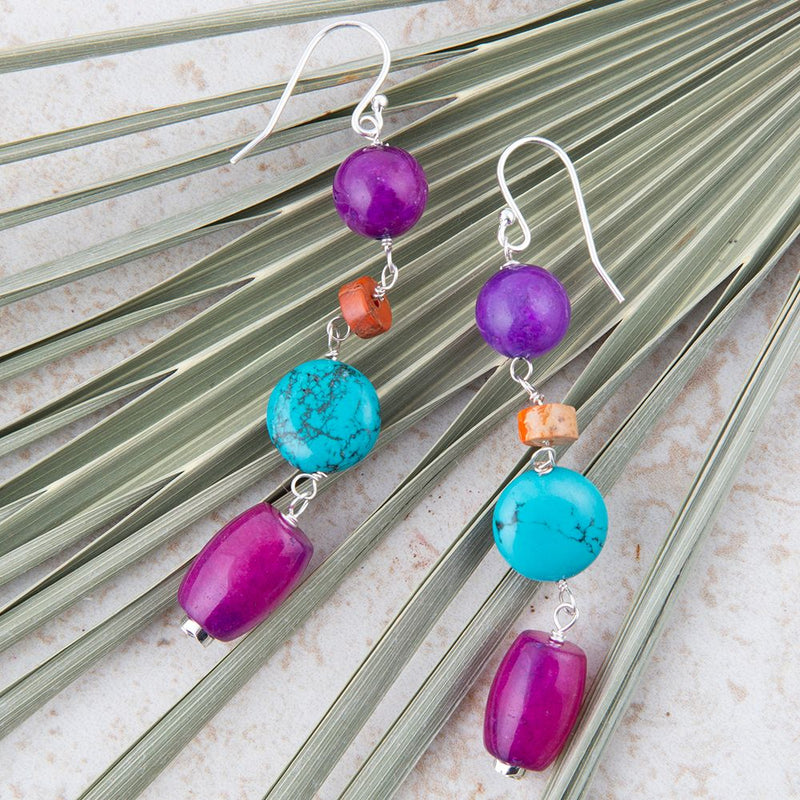 Prescott Blue Magnesite Sterling Silver Drop Earrings - Barse Jewelry