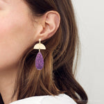 Prescott Purple Jasper Golden Drop Earrings - Barse Jewelry