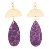 Prescott Purple Jasper Golden Drop Earrings - Barse Jewelry