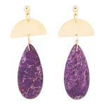Prescott Purple Jasper Golden Drop Earrings - Barse Jewelry