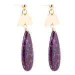 Prescott Purple Jasper Golden Drop Earrings - Barse Jewelry