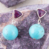 Prescott Purple Turquoise Sterling Silver Drop Earrings - Barse Jewelry
