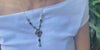 Barcelona Black Onyx and Blue Turquoise Golden Y-Necklace