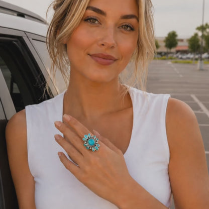 Legacy Blue Turquoise Silver Statement Ring