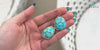 Agave Genuine Blue Turquoise and Golden Drop Earrings