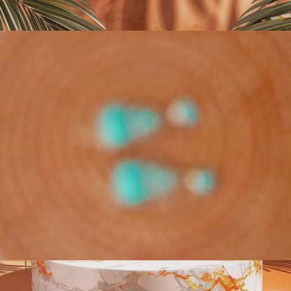 Imara Blue Turquoise and Golden Statement Earrings