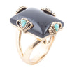Prima Black Onyx Golden Statement Ring - Barse Jewelry