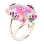 Prismatic Pink Spiny Oyster Matrix Statement Ring - Barse Jewelry