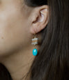 Pueblo Blue Magnesite and Mixhed Metal Drop Earrings - Barse Jewelry