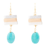 Pueblo Blue Magnesite and Mixhed Metal Drop Earrings - Barse Jewelry