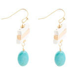 Pueblo Blue Magnesite and Mixhed Metal Drop Earrings - Barse Jewelry