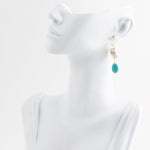 Pueblo Blue Magnesite and Mixhed Metal Drop Earrings - Barse Jewelry