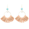 Pueblo Blue Magnesite Golden Fringe Earrings - Barse Jewelry