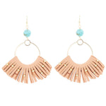 Pueblo Blue Magnesite Golden Fringe Earrings - Barse Jewelry