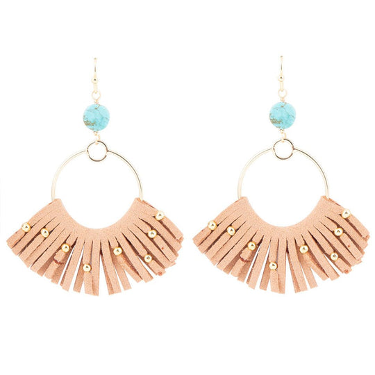 Pueblo Blue Magnesite Golden Fringe Earrings