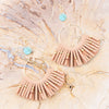 Pueblo Blue Magnesite Golden Fringe Earrings - Barse Jewelry