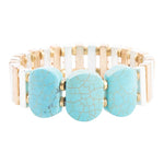 Pueblo Blue Magnesite Slim Stretch Bracelet - Barse Jewelry