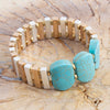 Pueblo Blue Magnesite Slim Stretch Bracelet - Barse Jewelry