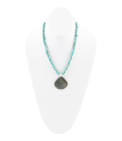 Pueblo Blue Turquoise and Jasper Sterling Necklace - Barse Jewelry