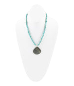 Pueblo Blue Turquoise and Jasper Sterling Necklace - Barse Jewelry