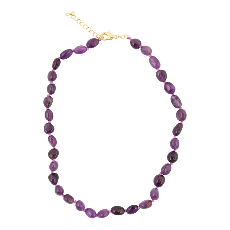Purple Amethyst Nugget Knotted Necklace - Barse Jewelry