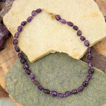 Purple Amethyst Nugget Knotted Necklace - Barse Jewelry