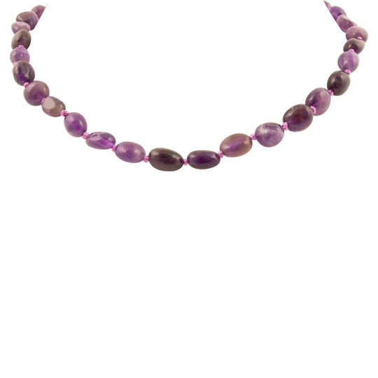 Purple Amethyst Nugget Knotted Necklace
