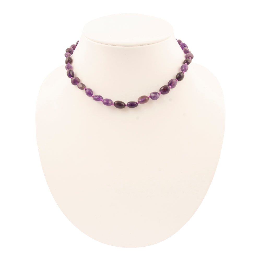 Purple Amethyst Nugget Knotted Necklace - Barse Jewelry