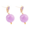 Purple Quartz Golden Drop Post Earrings - Barse Jewelry