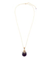 Purple Quartz Teardrop Golden Pendant Necklace - Barse Jewelry