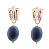 Purple Turquoise Indigo Golden Clip Earrings - Barse Jewelry