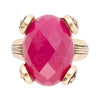 Red Raspberry Quartz Golden Statement Ring - Barse Jewelry