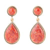 Red Sponge Coral Golden Drop Earrings - Barse Jewelry