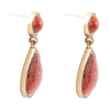 Red Sponge Coral Golden Drop Earrings - Barse Jewelry