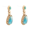 Refined Blue Turquoise Golden Drop Earrings - Barse Jewelry