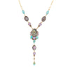 Regalia Blue Abalone Golden Y Necklace - Barse Jewelry