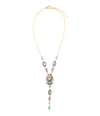 Regalia Blue Abalone Golden Y Necklace - Barse Jewelry