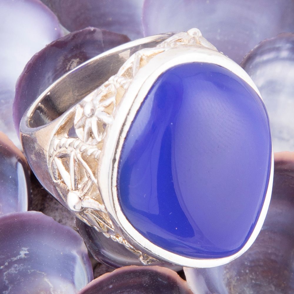 Regatta Blue Agate and Sterling Silver Ring - Barse Jewelry