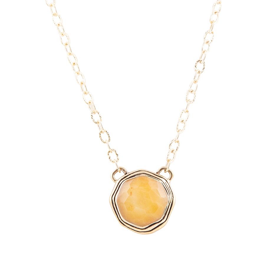 River Rocks Orange Quartz and Golden Bronze Necklace - Barse Jewelry