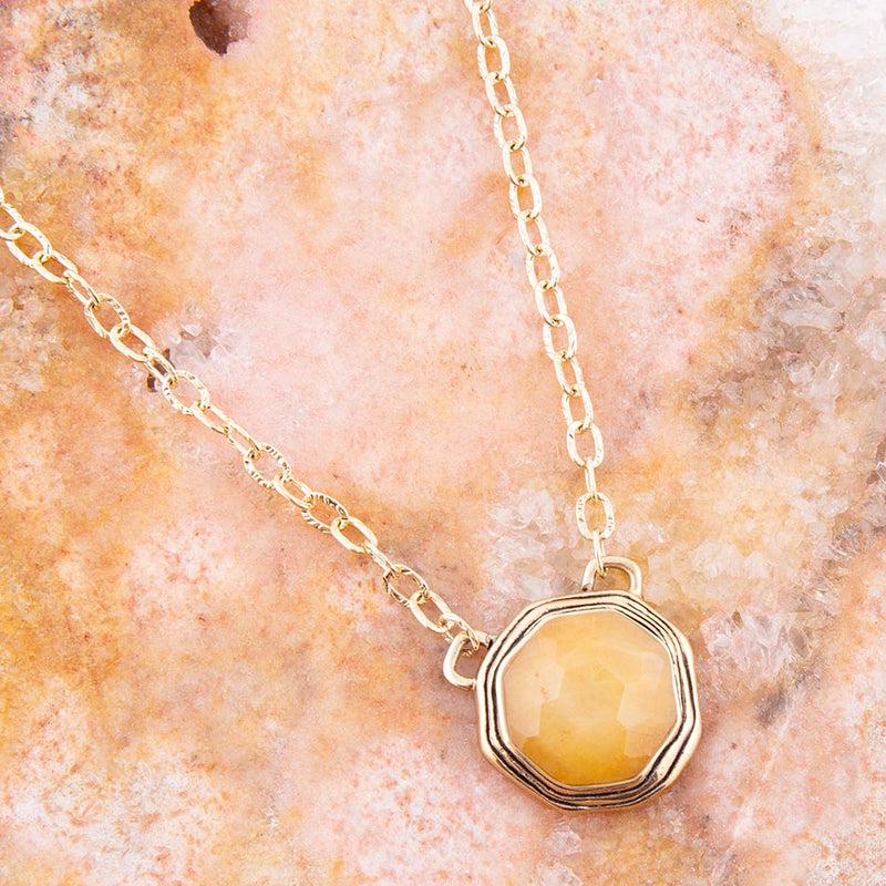 River Rocks Orange Quartz and Golden Bronze Necklace - Barse Jewelry