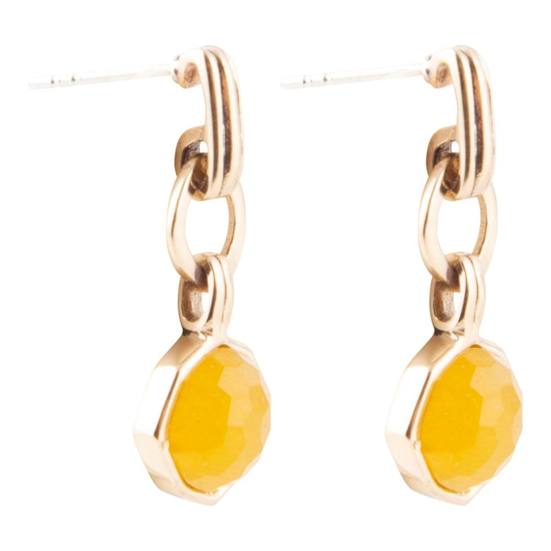 River Rocks Yellow Quartz and Golden Bronze Earrings - Barse Jewelry