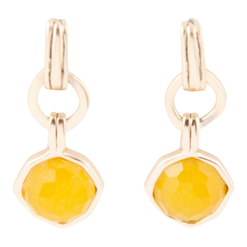 River Rocks Yellow Quartz and Golden Bronze Earrings - Barse Jewelry