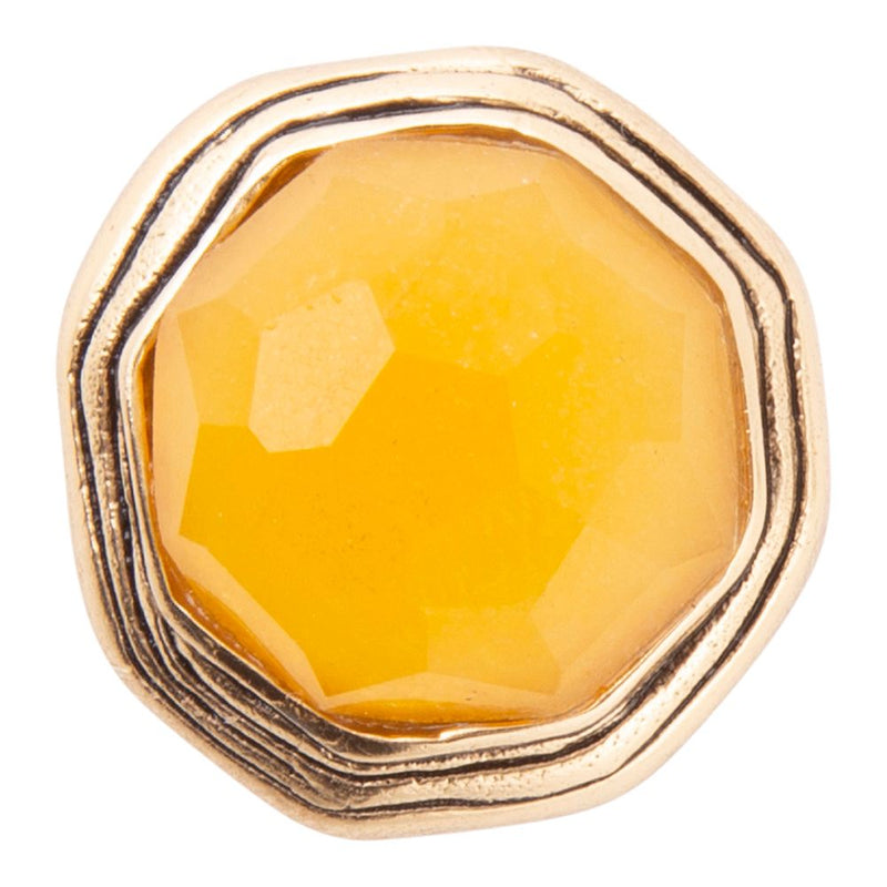River Rocks Yellow Quartz Golden Statement Ring - Barse Jewelry