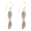 Roped Denim Blue Lapis Golden Drop Earrings - Barse Jewelry