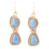 Roped Denim Blue Lapis Golden Drop Earrings - Barse Jewelry