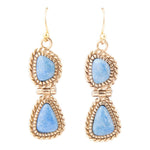 Roped Denim Blue Lapis Golden Drop Earrings - Barse Jewelry