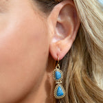 Roped Denim Blue Lapis Golden Drop Earrings - Barse Jewelry