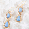 Roped Denim Blue Lapis Golden Drop Earrings - Barse Jewelry