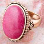 Rosie Pink Rhodonite and Golden Bronze Ring - Barse Jewelry